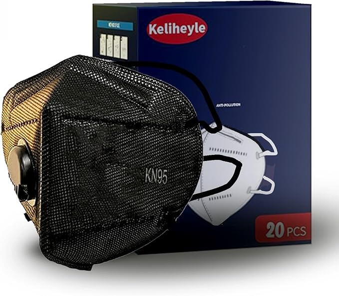Head Mounted Face Dust Mask 20PCS,7 Layer Breathable Valve Disposable for Protection Construction Sanding Adult
