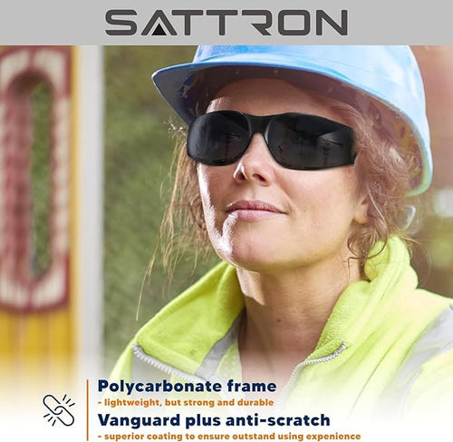 24 Pack of Tinted Safety Glasses (Protective Safety Sunglasses) Ploycarbonate Dark Smoke Lenses for UV Protection, Scratch & Impact Resistant, Perfect for Construction, Outdoor Work, Shooting and More