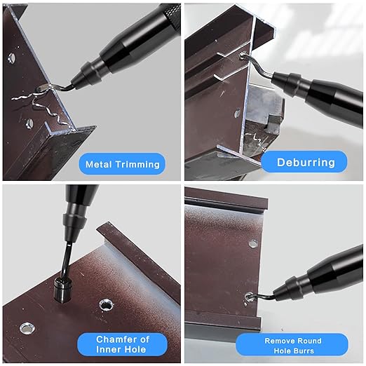 DKIBBITH Deburring Tool with 11 HSS Swivel Blades for Metal, 3D Prints,Resin,Ideal for Plumbing & 3D Printing Burr Removal,Black.