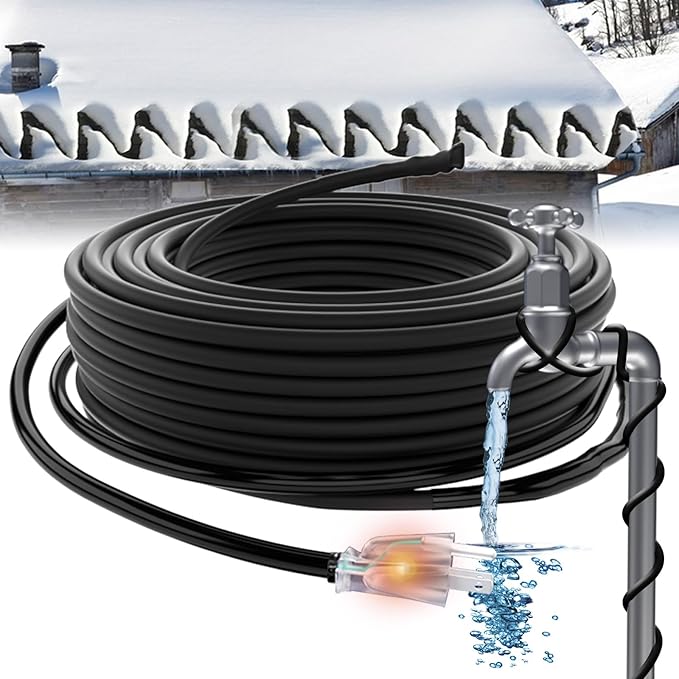 HEATIT JHSF1 Self Regulating Pre-Assembled Heating Cable 100-feet 120V Roof deicing and Pipe freeze Protection