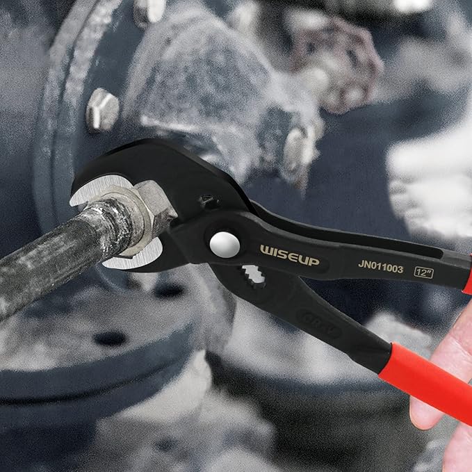 WISEUP 12-inch Groove Joint Pliers, Fast Adjust Tongue and Groove Pliers, V-Jaw Water Pump Pliers with Comfort Grip for Home Channel Locks Large