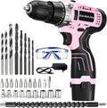GardenJoy Cordless Power Drill Set: 12V Electric Drill with Battery and Charger, 2 Variable Speed,