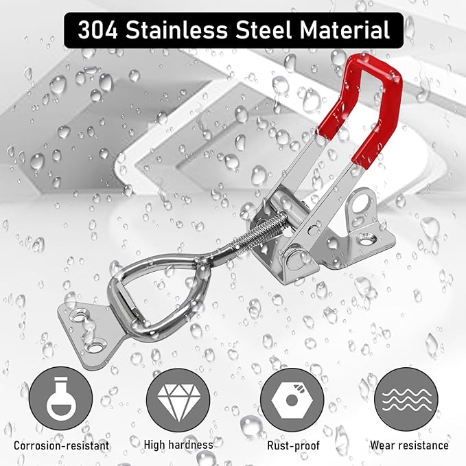 4003 Heavy Duty Toggle Latch Clamp, 304 Stainless Steel Heavy Duty Latch, 1320Lbs Holding Capacity, Adjustable, 2pack