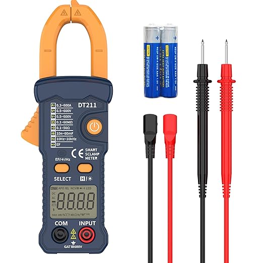 IZIO Digital Clamp Meter Multimeter 5999 Count, Ampere Voltage Tester Auto Ranging with AC DC Voltage, AC Current,Resistance,Capacitance,Continuity,Live Wire Test, NCV,Non-Contact Voltage Tester, Blue