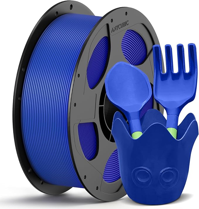 ANYCUBIC PETG Filament 1.75mm, 3D Printer Filament, Dimensional Accuracy +/- 0.02mm, Exceptional Toughness, Print with Most FDM 3D Printers, 1KG Reusable Spool, Blue