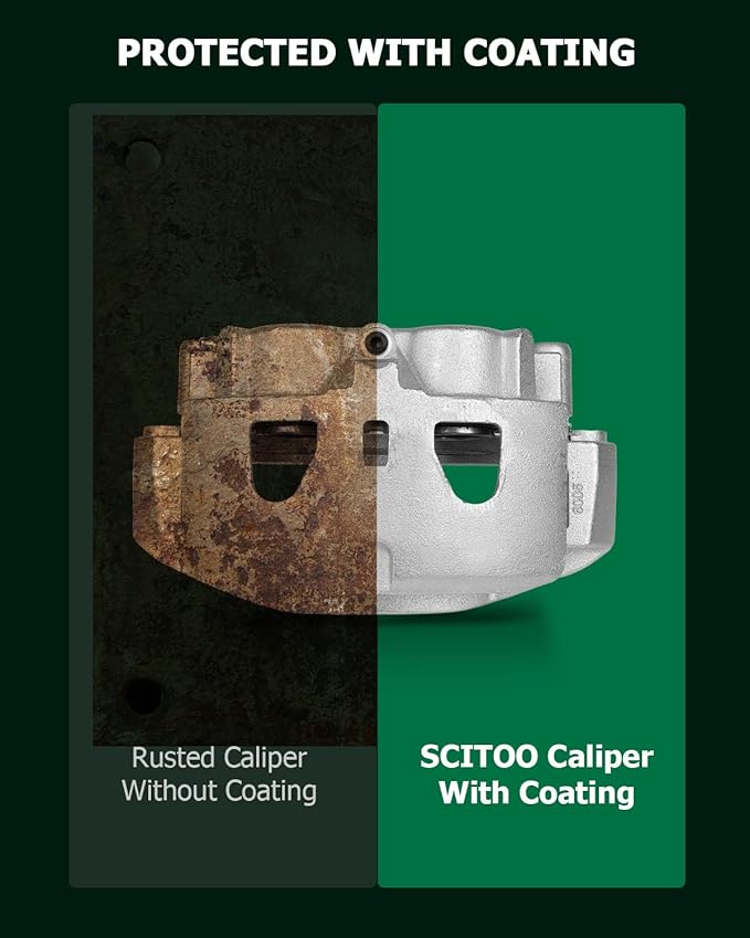 SCITOO Front Left Brake Caliper With Bracket 18B5303 Fit For Chevy Silverado 2500 HD/Silverado 3500 HD, For Chevy Suburban 3500 HD 16-17 For GMC Sierra 2500 HD 11-17 For GMC Sierra 3500 HD 11-17