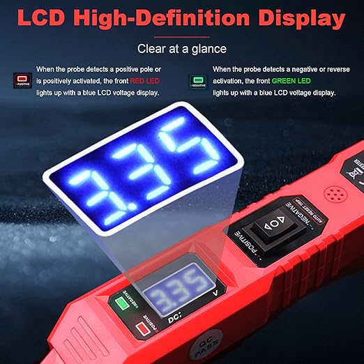 Multifunctional Car Circuit Tester,Digital Display Short Circuit Finder,6-24V AC/DC Car Power Tester, Component Activation Electrical Tester for Trailer Lights Testing/Continuity Testing