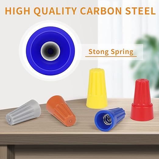 1000PCS Wire Connectors Nuts 22-14 AWG Electric Wire Caps Insulating Insert Twist Electrical Wire Connectors Blue Wire Assortment Nuts for Quick Connection