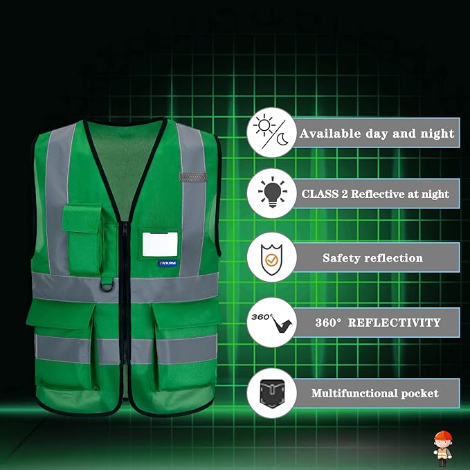 A-SAFETY XSmall Green hi vis vest xs