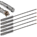 5pcs 5/32" X 8"-6" Cross-Type Double Thread Carbide Drill Bits for Concrete, Brick, Stone, Hammer Drill