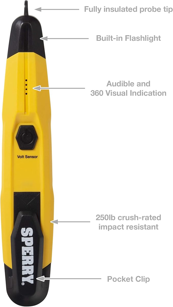 Sperry Instruments STK001 Non-Contact Voltage Tester (VD6504) & GFCI Outlet / Receptacle Tester (GFI6302) Kit, Electrical AC Voltage Detector, Yellow & Black