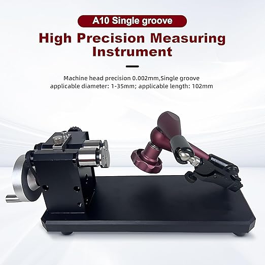 Concentricity Tester, Coaxiality Measuring Instrument, Measuring Dia 1-35mm, Length 102mm, Precision Resolution 0.002mm, with a Measuring Stand, for Measuring Stepped Shafts, Bushings et al