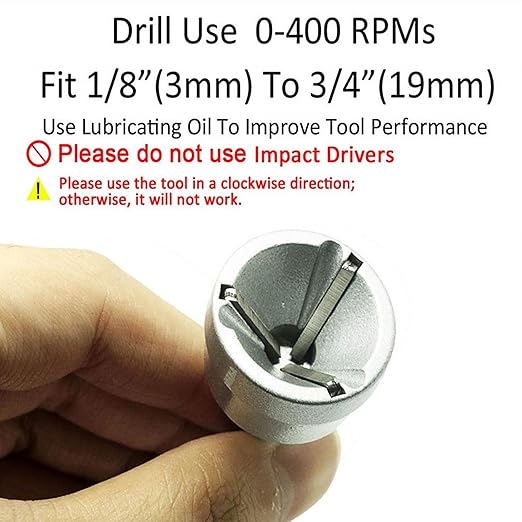 Deburring External Chamfer Tool, with HSS Blade, Quick Release Hex Shank Deburring Chamfering Drill Bit for 1/8" to 3/4"(3-19mm) Diameter TS/DJQ-01