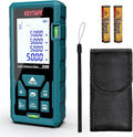 Laser Measure 328ft KEYTAPE Laser Distance Measure with Real Time, Upgraded M/in/FT/FT+in Unit Switching Backlit LCD and Pythagorean Mode, DT100 Portable Handle Digital Measurement Tool Range Finder