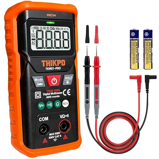 THIKPO TRMS Digital Multimeter 4000 Counts with NCV, Auto-Ranging Multimeter Measures AC/DC Voltage, Resistance, Capacitance, Continuity, Live Wire Detection, Backlight, Data Hold