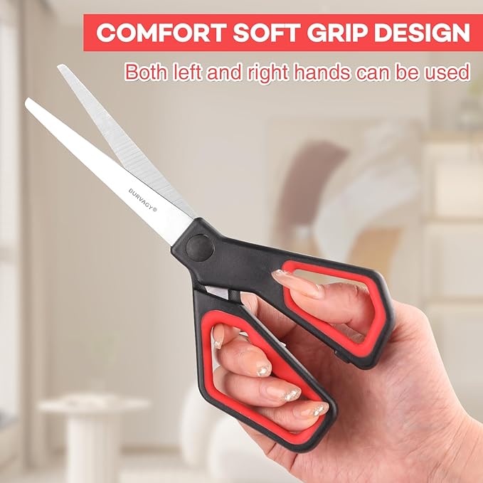 42Pack 8" Scissors All Purpose, Heavy Duty Scissors with Ultra Sharp Blades Comfort Grip Handles - For Office Home School Sewing Fabric Crafts, High/Middle School Student Teacher Scissor