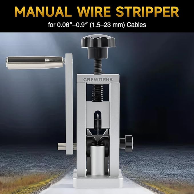 Manual Wire Stripper Machine with Adjustable Feed Hole, Portable Cable Wire Stripper for Scrap Copper Wire Recycling - Drill Powered, Copper Wire Stripping without Replacing Hole Plates