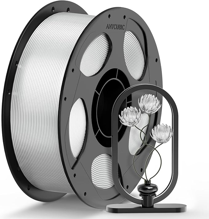 ANYCUBIC PETG Filament 1.75mm, 3D Printer Filament, Translucent and Vibrant, Dimensional Accuracy +/- 0.02mm, Print with Most FDM 3D Printers, 1KG Reusable Spool, Clear