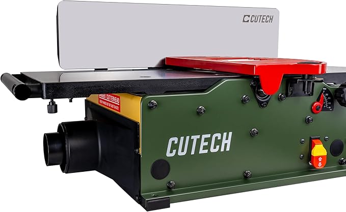 401120HI-IF 12-Inch Spiral Cutterhead Benchtop Jointer with Cast Iron Tables, 24 TC Inserts, Extra Large 24" x 6" Cast Iron Fence, Additional 8½" Fence Enhancement Brackets, and a 12-amp Motor