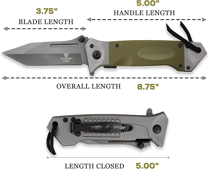 Snake Eye Tactical Heavy Duty Every Day Carry Folding Pocket Knife