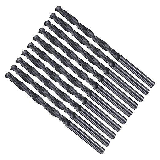 Drill Bit, 3.8mm Cutting Diameter, 4241 HSS Nitriding Black 118° Cutting Angle Versatile Jobber Bits - (Applications: for Drilling Plastic Wood Soft Metal), 10-Pieces