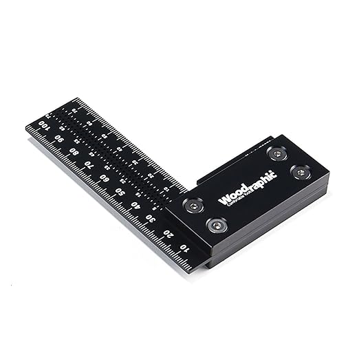 Precision Square Ruler for Measuring and Marking - Aluminum Steel Framing Tool for Professional Carpentry Use (100mm)