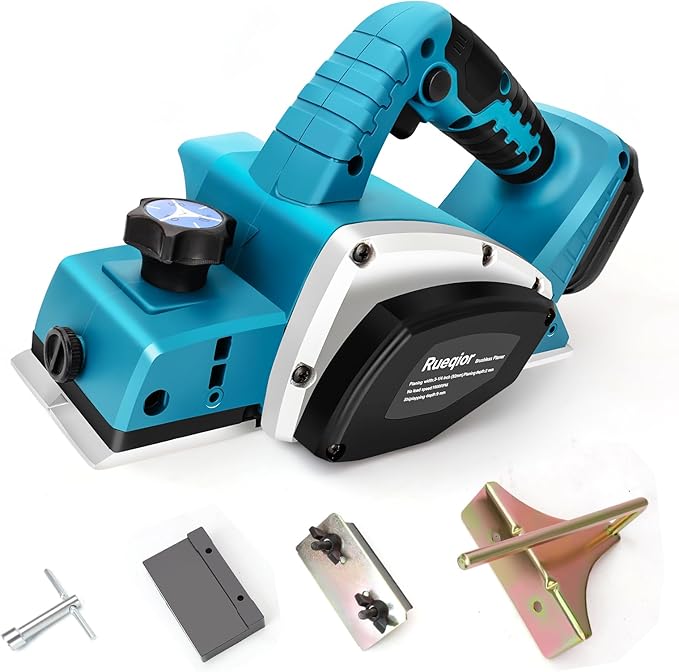 Cordless Handheld Planer for Makita 18V Battery, 15000 RPM Power Wood Planer, 3-1/4 Inch Brushless Power Planer for Woodworking, Carpenter Home DIY(No Battery)