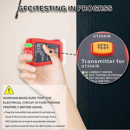 AC Circuit Breaker Finder, Electric Tester with Electrical Integrated GFCI Outlet Tester, Circuit Breaker Finder Tool Kit with Flashing LED Light