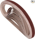 10 Pcs Sanding Belts 3/8 x 13 Inch 120 Grit Aluminum Oxide Abrasive Sandpaper for Belt Sander Metal Grinding Wood Working Weld Rust Removal