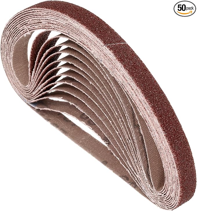 50 Pcs Sanding Belts 1/2 x 18 Inch 60 Grit Aluminum Oxide Abrasive Sandpaper for Belt Sander Metal Grinding Wood Working Weld Rust Removal
