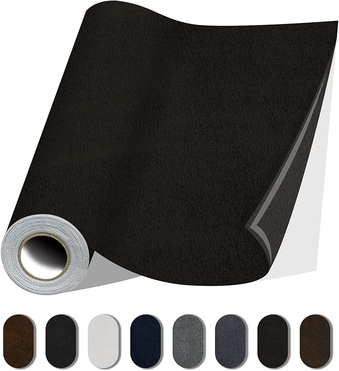 Fabric Repair Patches, Self-Adhesive Suede Patches Tape Durable, DIY Large Fabric Repair for Sofa, Couches, Furniture, Chair, Clothing （3.5X79 Inch, Coffee）