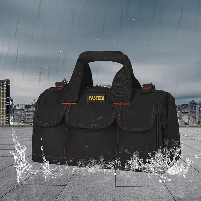 22-inch Heavy Duty Tools Bag With Wide Mouth For Tool Storage, Carrier and Organizer, Tote Bag for Men, Wide Mouth Tool Bag With Inside Pockets (22Inch)