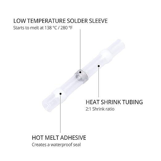 Wirefy 150 Pieces Electrical Heat Shrink Solder Terminals - Waterproof Electrical Terminals - Waterproof End to End Connection - White 0.14-0.25mm²