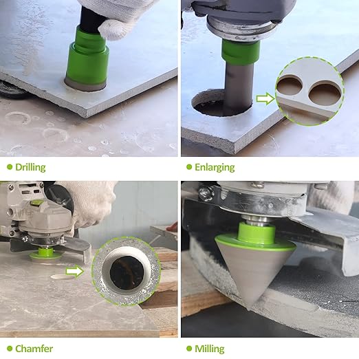 Diamond Core Drill Bits Set - 20/25/35/50mm+20F with 2" Diamond Beveling Chamfer Bits Tile Hole Saw Kit for Porcelain Ceramic Tile Granite Marble