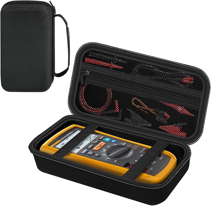 Carrying Case for Fluke1587 FC/ 87-V/ 87V Max/ 88V/ 15B+/ 17B+/ 1503/1507/1508/1577 Multimeter Testers and Accessories, Multimeter Storage Bag Organizer Box (Case Only)