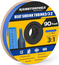 haisstronica 3:1 Heat Shrink Tubing, Shrink Ratio Adhesive Lined Marine Grade Heat Shrink Tube for Home, Automotive and Industrial (Blue) 90FT 3/32inch