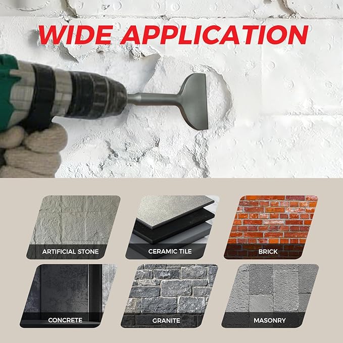 3-inch SDS Plus Chisel, Cranked Angled Bent Tile Removal Chisel for Tile, Laminate Floor, Wall Moldings, Compatible with SDS-Plus Tools (3" Wide ×6.5“ Long）