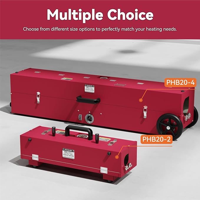 1/2" to 2" Electric PVC Conduit Heater with Temperature Detector, PVC Conduit Bender Heater for 24" Sections of Pipe, 1200W Pipe Bender, 120V, PBH20-2