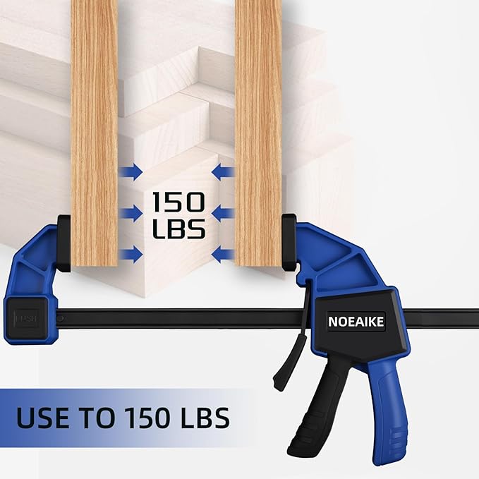 Bar Clamps for Woodworking,4-Pack Wood Clamps 12 Inch Light Duty One-Handed Woodwoking,Quick Grip/Spreader Clamps Set 150LBS Load Limit with Quick Change Button.