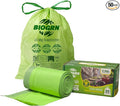 2.6-3 Gallon Compostable Trash Bags Drawstring 50 Bags Heavy Duty Extra Thick 1 Mil 11.36 Liter Small Kitchen Food Scrap Waste Compost Bag ASTM D6400, US BPI and OK Compost Home Certified