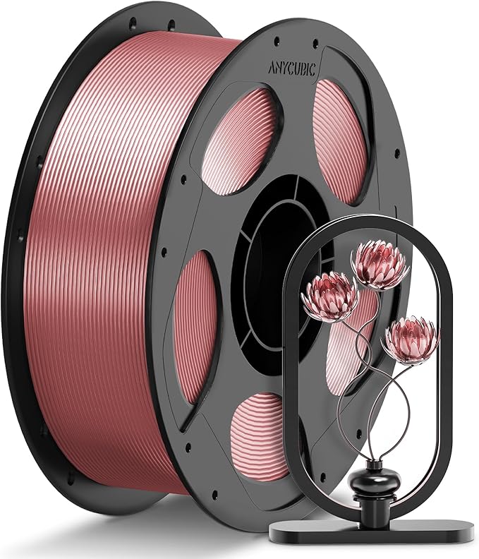 ANYCUBIC PETG Filament 1.75mm, 3D Printer Filament, Translucent and Vibrant, Dimensional Accuracy +/- 0.02mm, Print with Most FDM 3D Printers, 1KG Reusable Spool, Clear Pink