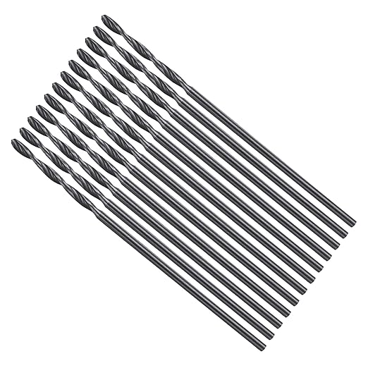 Drill Bit, 0.4mm Cutting Diameter, 4241 HSS Nitriding Black 118° Cutting Angle Versatile Jobber Bits - (Applications: for Drilling Plastic Wood Soft Metal), 12-Pieces