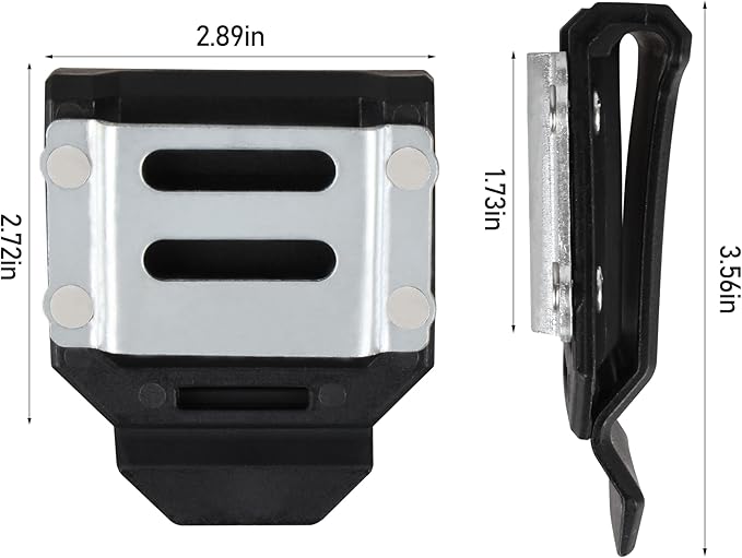 Drill Holder for Tool Belt,Drill Belt Clip,Drill Holster,Tape Measure Holder, Fits Up to 2.7" Belt (Black) 2 Pack