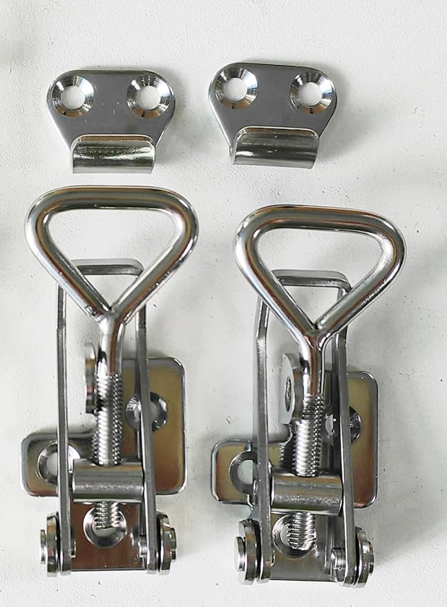 SYINE Adjustable Buckle Cabinet Boxes Lever Handle Toggle Catch Latch Lock with Screws,2 Pcs (3S,Range:126-148mm)