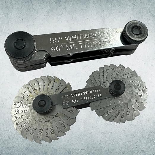 ASSORTS British Whitworth BSW & Metric Screws Bolts Pitch Measure Thread Guage 51 Blades