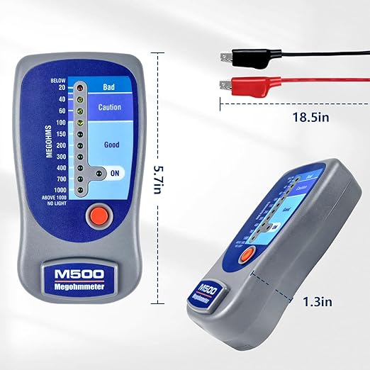 M500 Megohmmeter for Insulation Testing，Compatible with Supco M500 Electronic Megohmmeter，Will accurately Measure Insulation Values up to 1000 Megohms at 500 Volts