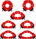 TANYO 7pcs Router Corner Radius Template Router Radius Jig, Aluminum Alloy 3 in 1 Radius Jig Router Templates, R10 R15 R20 R25 R30 R35 R40 R50 R60 T10 T20 T30 T35 T40 T50 T60 Use with Router Table