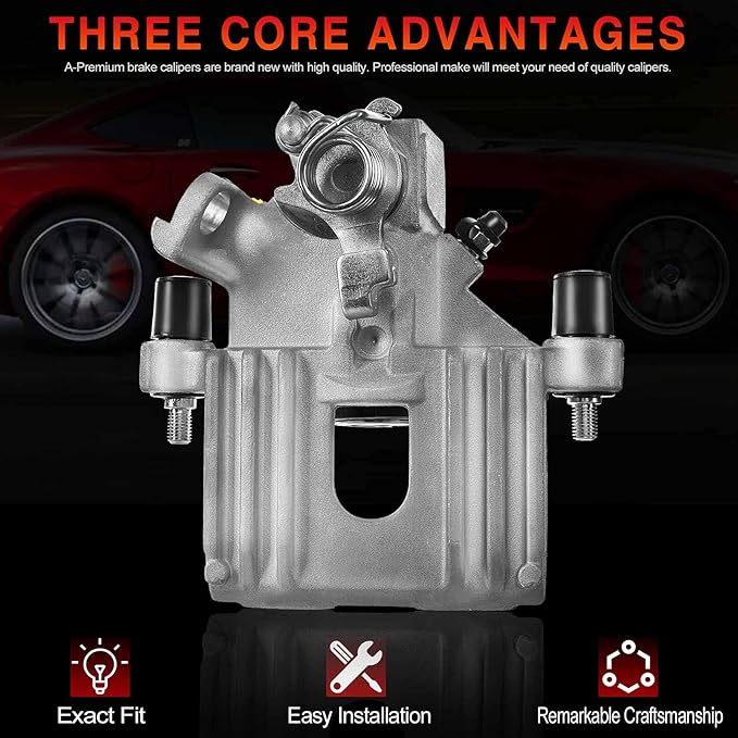 A-Premium Disc Brake Caliper Assembly without Bracket Compatible with Select Mini Models - CCooper 2003(From 04/2003), Cooper 2004-2006, Cooper (Convertible) 2008 - Rear Right Passenger Side