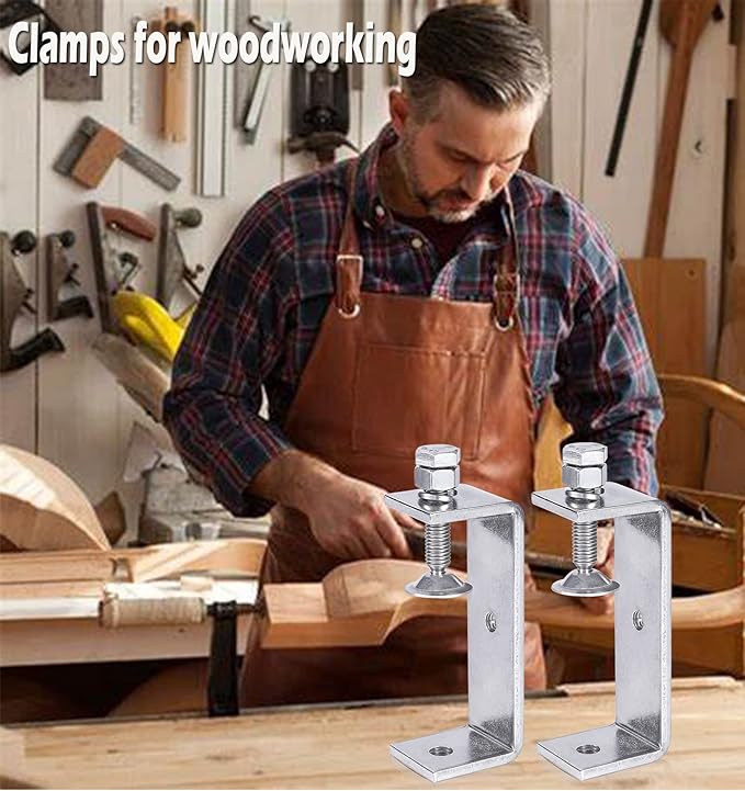 Clamp Heavy Duty Tiger Clamp Metal C Clamps Woodworking C-Clamp With Wide Jaw Opening (130MM)，2PCS