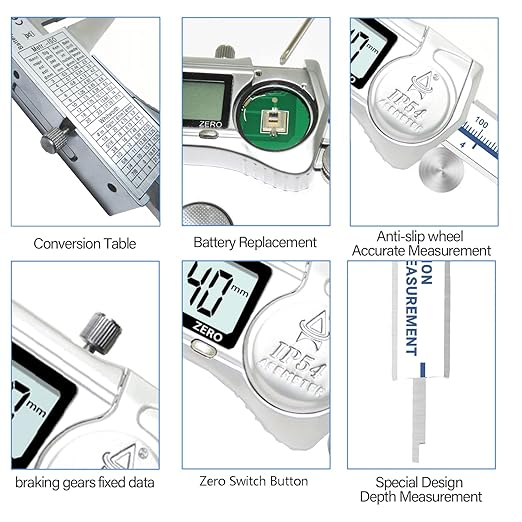 Digital Caliper,6 Inch Caliper Measuring Tool,IP54 Waterproof Protection Design,Large LCD Screen,Electronic Digital Micrometer with Inch Metric Fraction